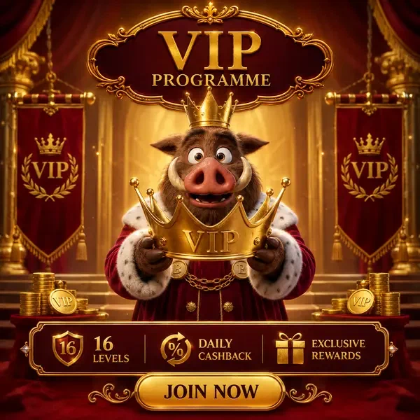 Königliche Figur präsentiert VIP-Krone in der Kingia Casino Treueprogramm-Halle